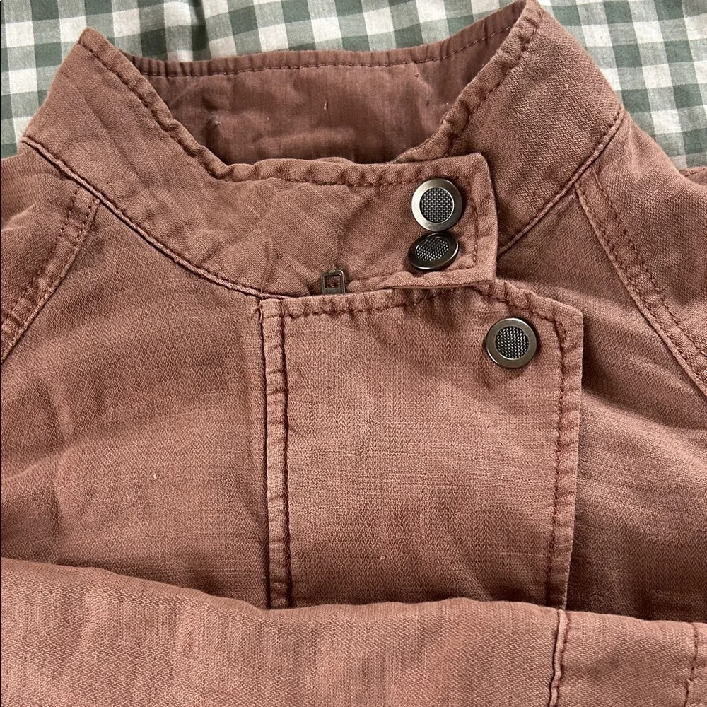 Free People linen blend Bomber Jacket - Picture 3 of 5